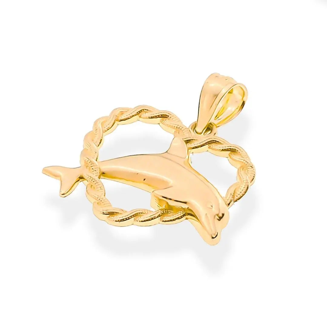 14K Gold Dolphin Pendant