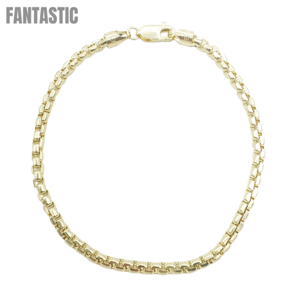 14K Gold - Hollow Box Bracelet Fantastic NYC