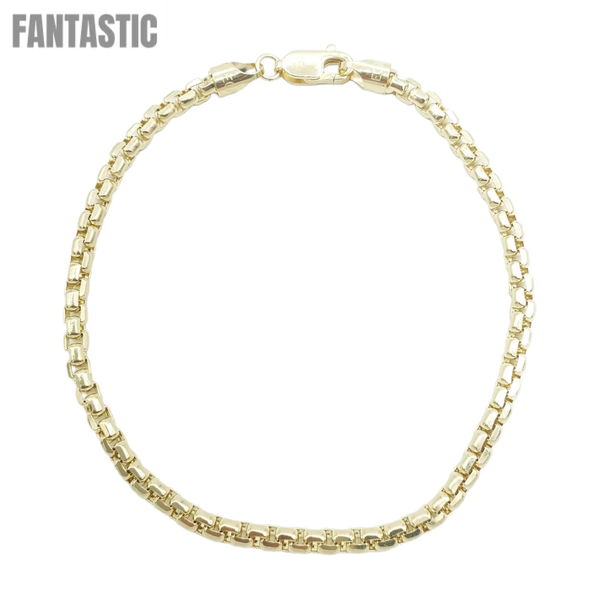 14K Gold - Hollow Box Bracelet Fantastic NYC