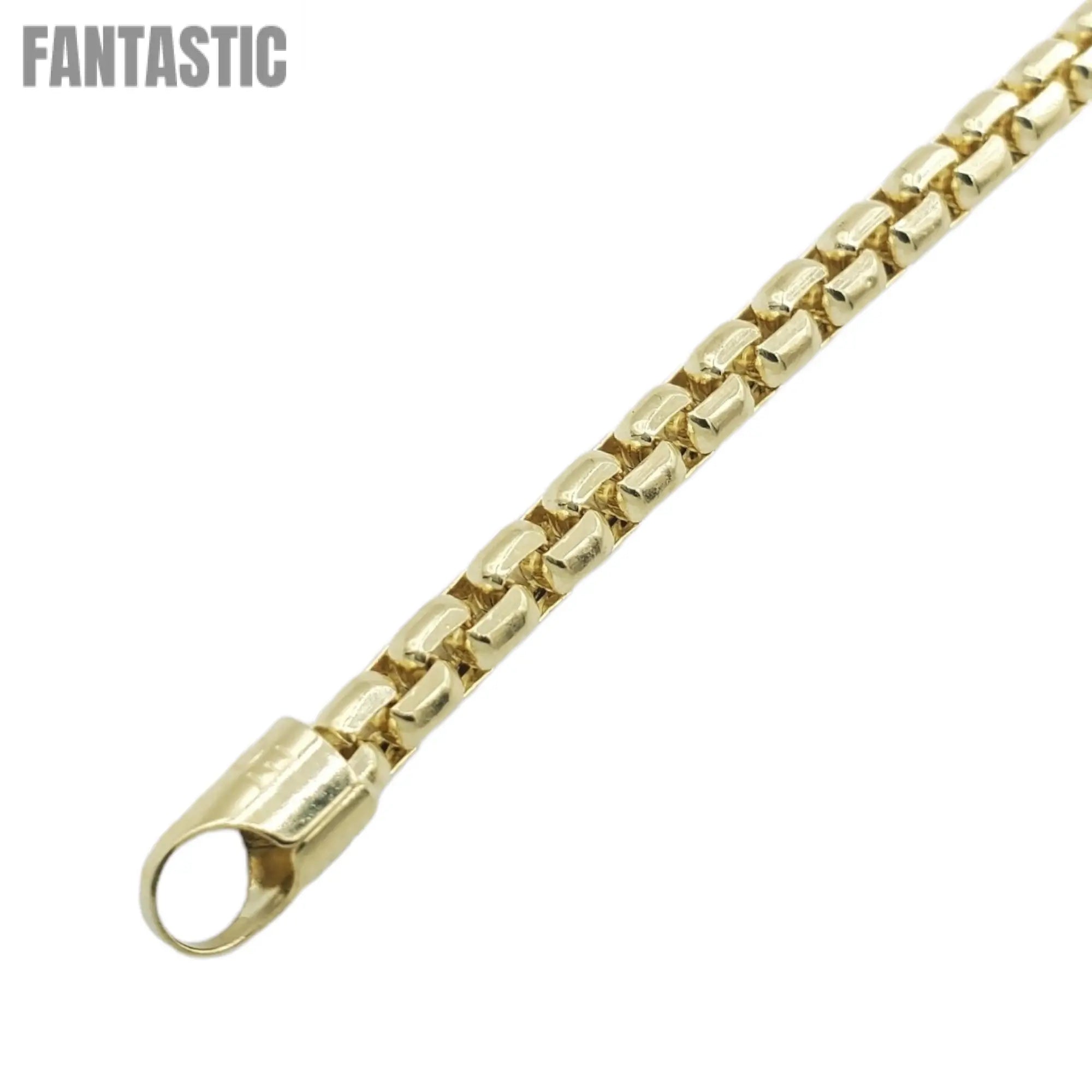 14K Gold - Hollow Box Bracelet Fantastic NYC