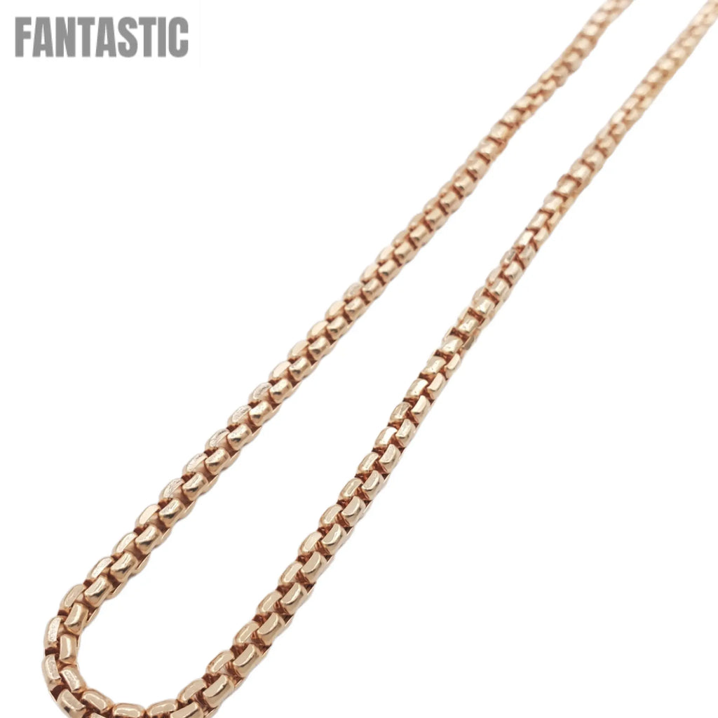 14K Gold- Hollow Box Chain (Rose Gold) Fantastic NYC