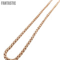 Cadena Box Hueca de Oro Rosa 14K