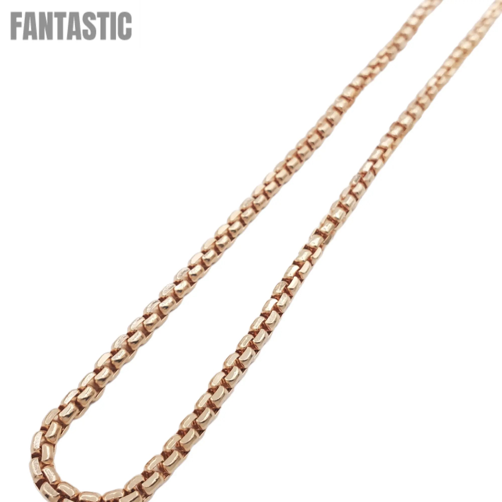 14K Gold- Hollow Box Chain (Rose Gold) Fantastic NYC