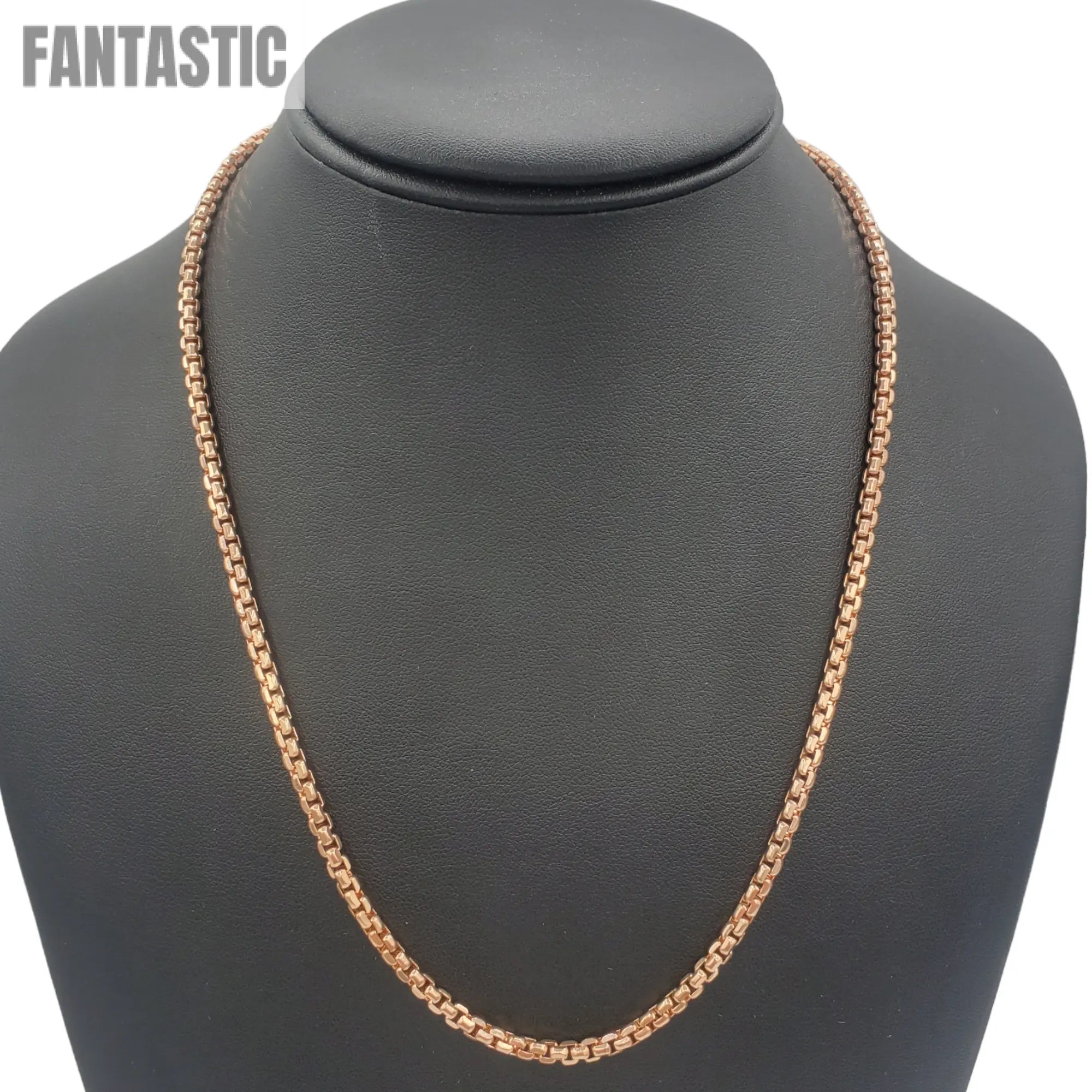 14K Gold- Hollow Box Chain (Rose Gold) Fantastic NYC