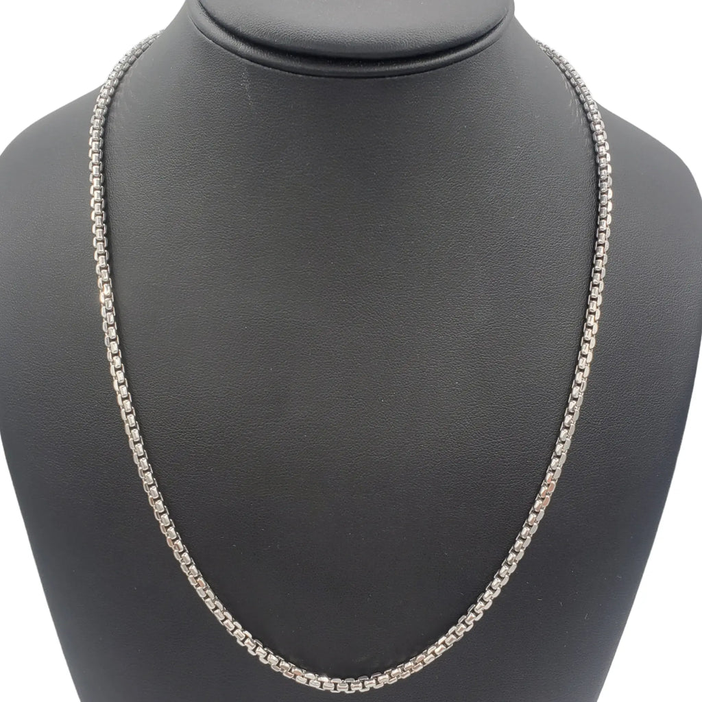 14K Gold- Hollow Box Chain (White Gold) Fantastic NYC