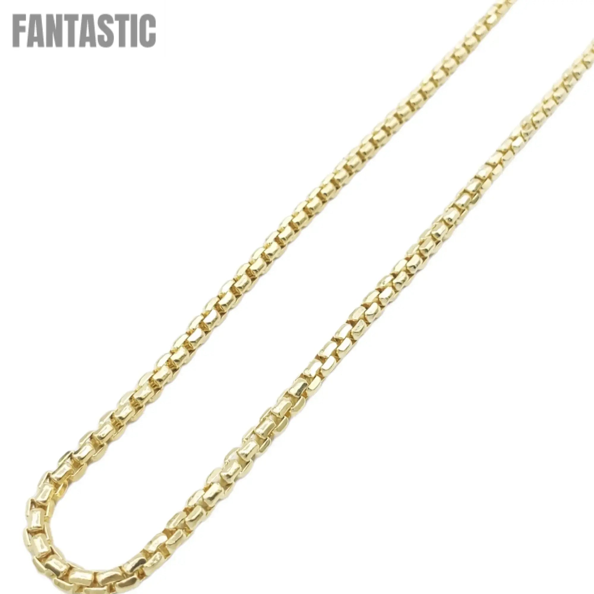 14K Gold- Hollow Box Chain (Yellow Gold) - Fantastic Jewelry NYC LLC