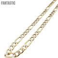 14K Gold- Hollow Figaro Diamond Cut (Pave) Chain