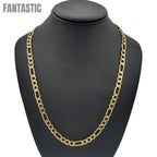 14K Gold- Hollow Figaro Diamond Cut (Pave) Chain - Fantastic Jewelry NYC LLC