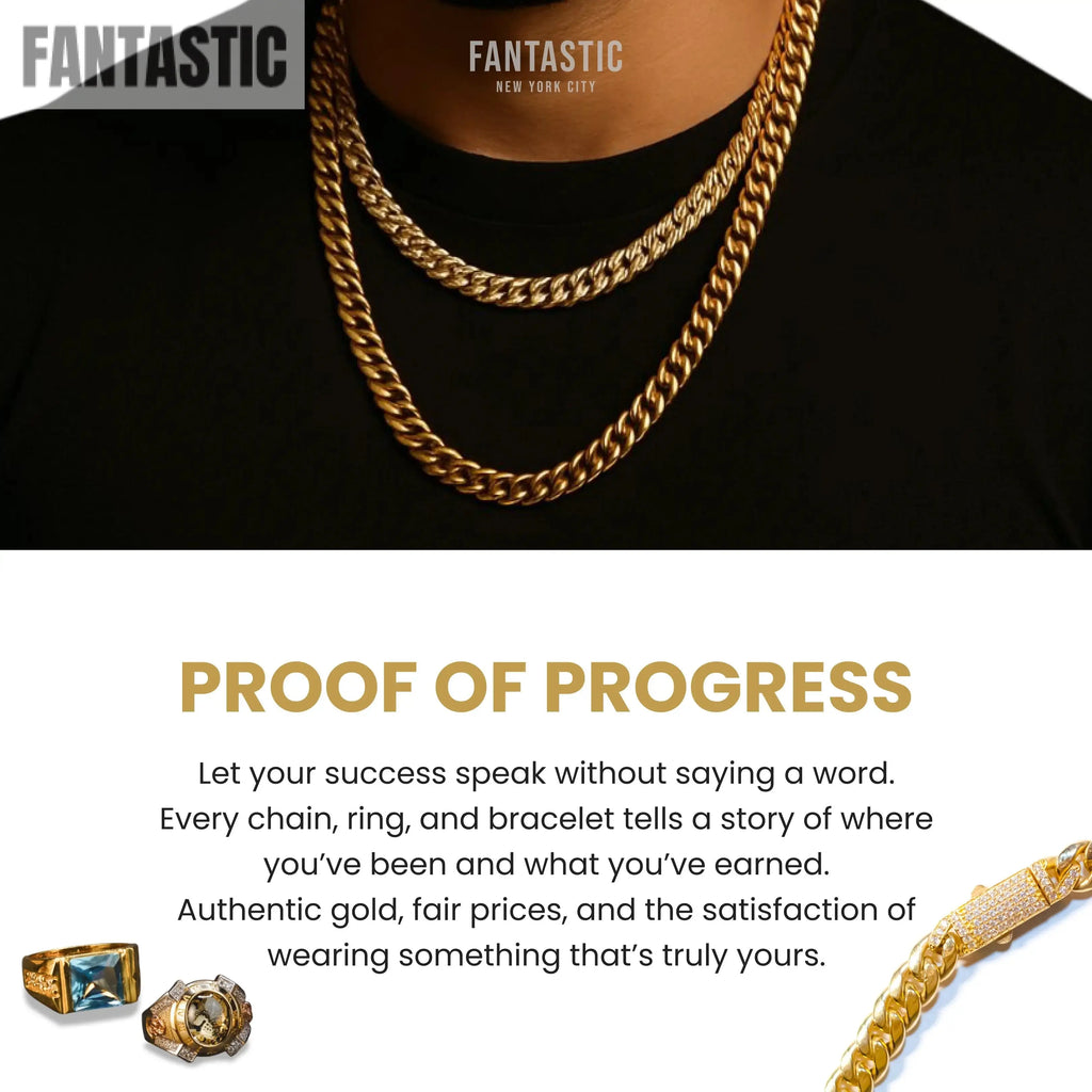 10K Gold- Hollow Figaro Chain Fantastic NYC