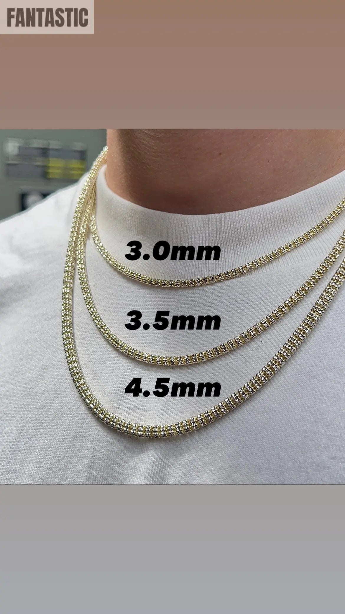 14K Gold- Ice Chain (Rose Gold) Fantastic NYC