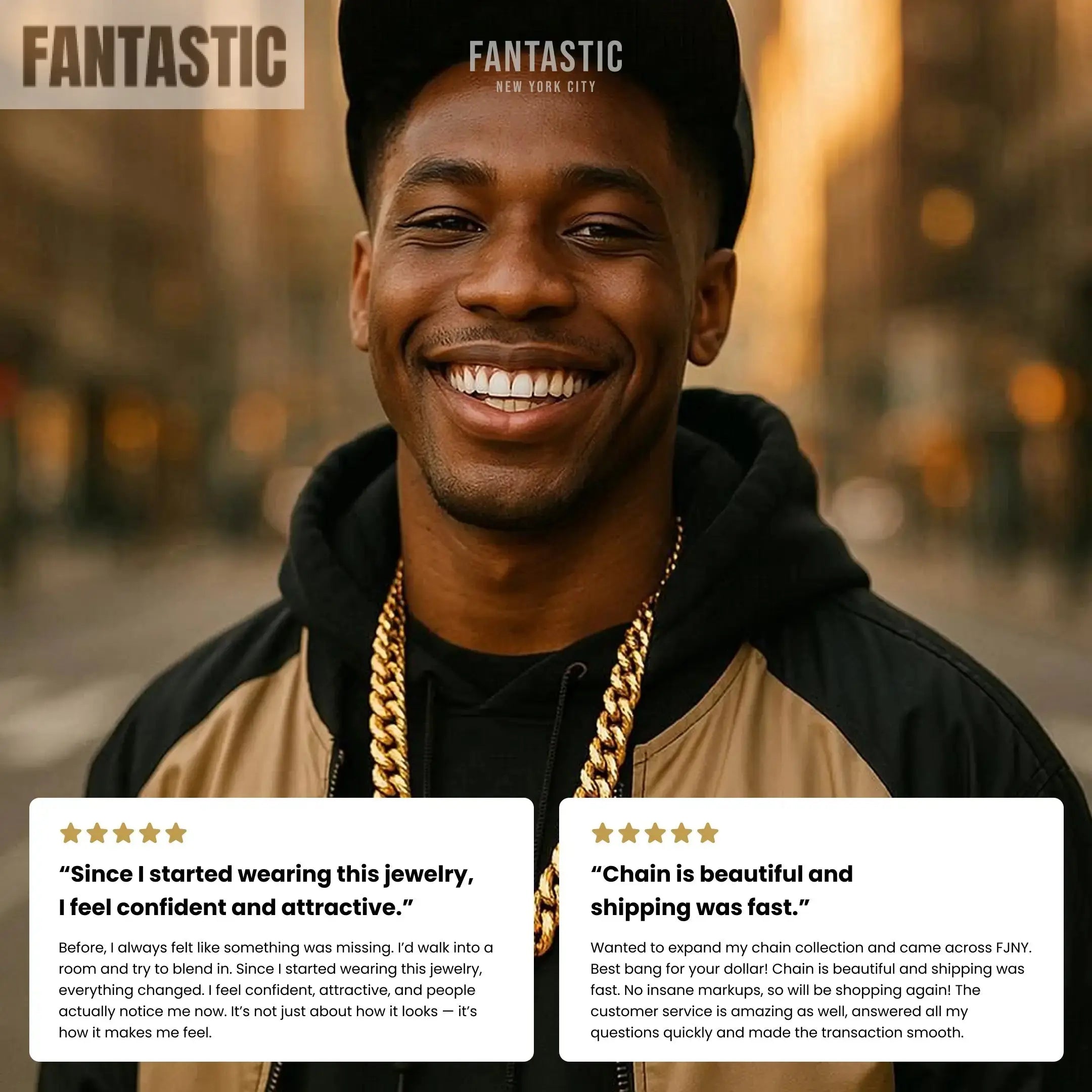 10K Gold- Hollow Figaro Chain Fantastic NYC