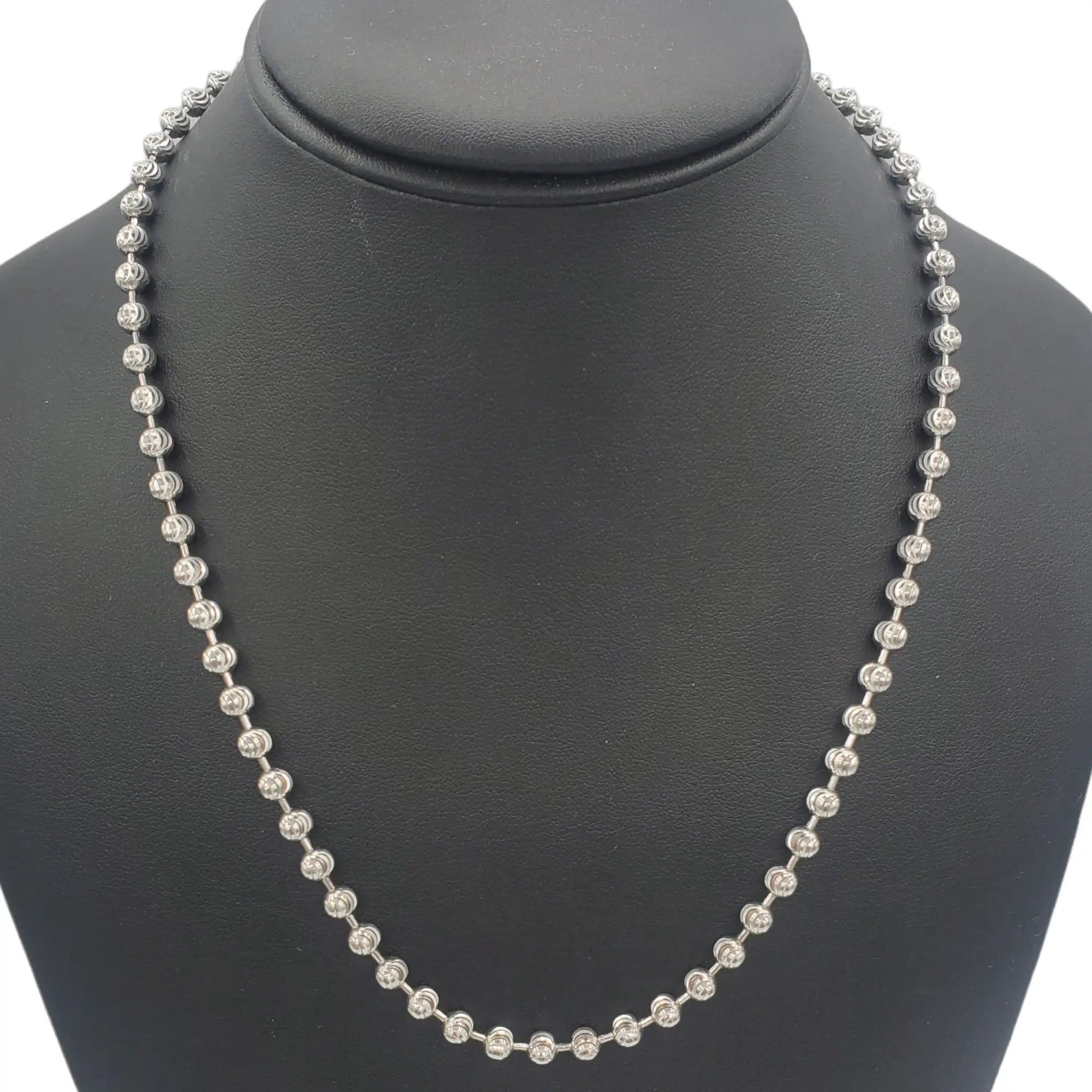 14K Gold- Moon Cut Chain (White Gold) Fantastic NYC