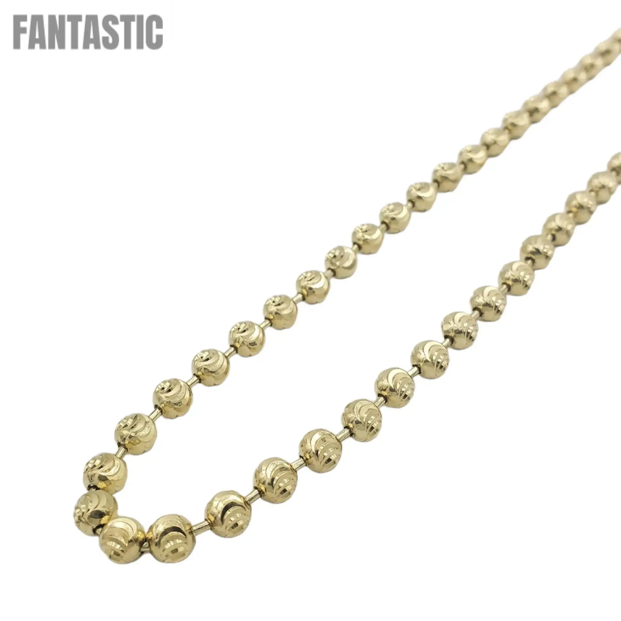 14K Gold- Moon Cut Chain (Yellow Gold) - Fantastic Jewelry NYC LLC