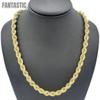 Gold rope chain necklace on a black mannequin bust
