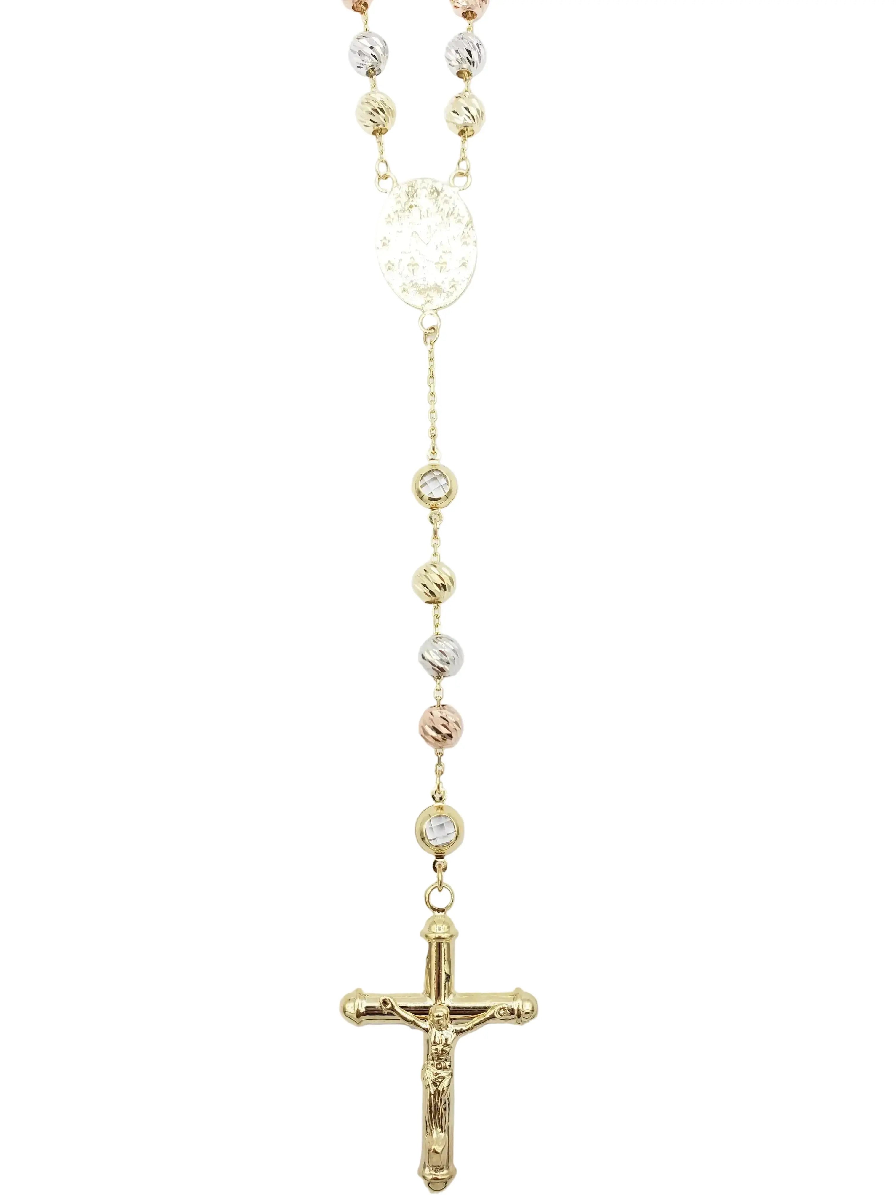 14K Gold- Rosary Chain Tri-Color - Fantastic Jewelry NYC LLC