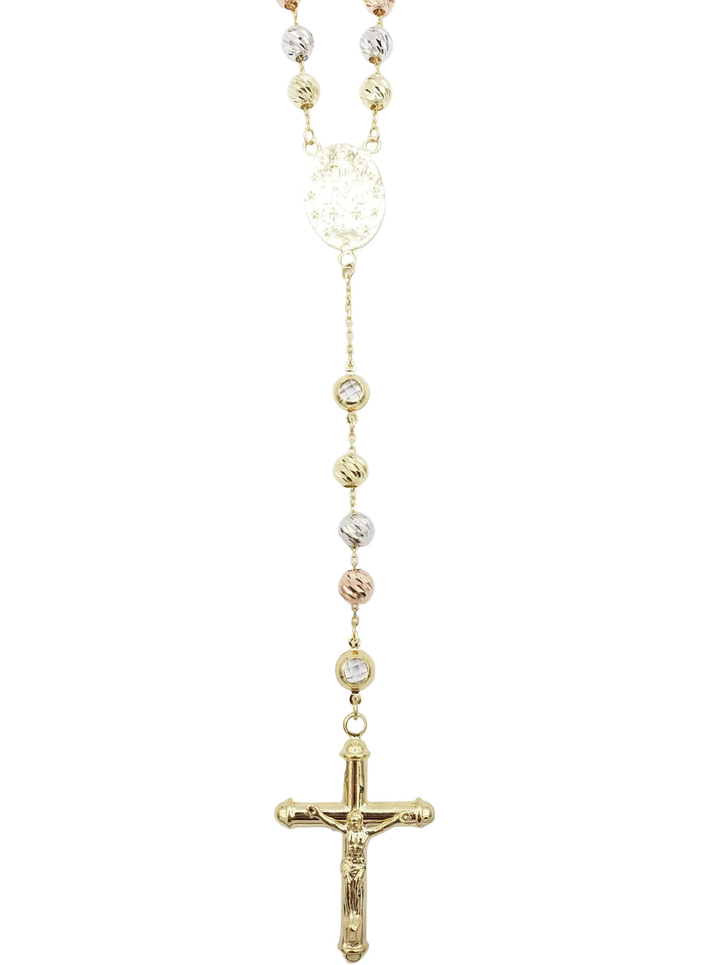 14K Gold- Rosary Chain Tri-Color - Fantastic Jewelry NYC LLC