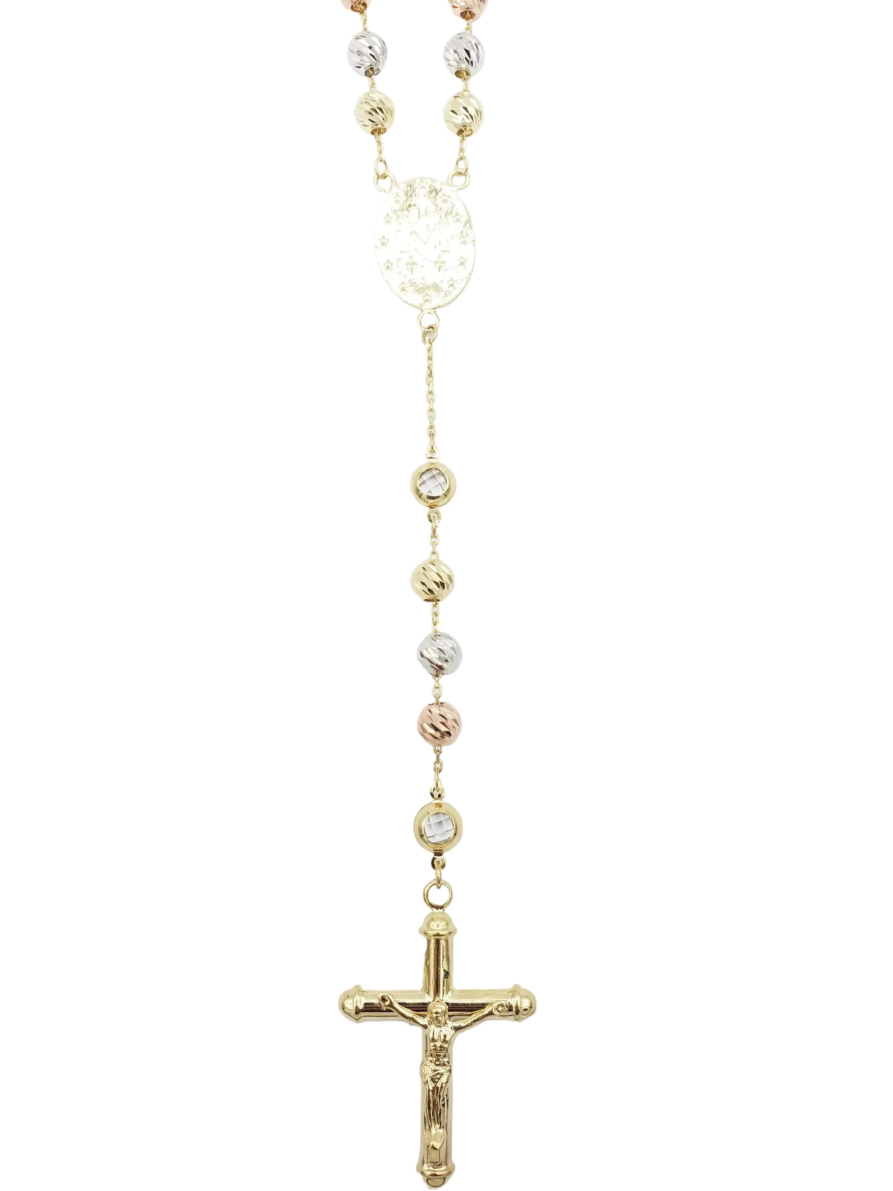 14K Gold- Rosary Chain Tri-Color - Fantastic Jewelry NYC LLC