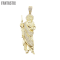 Colgante de San Judas de Oro de 14K con circonita cúbica