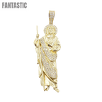 14K Gold- Saint Jude CZ Pendant - Fantastic Jewelry NYC LLC