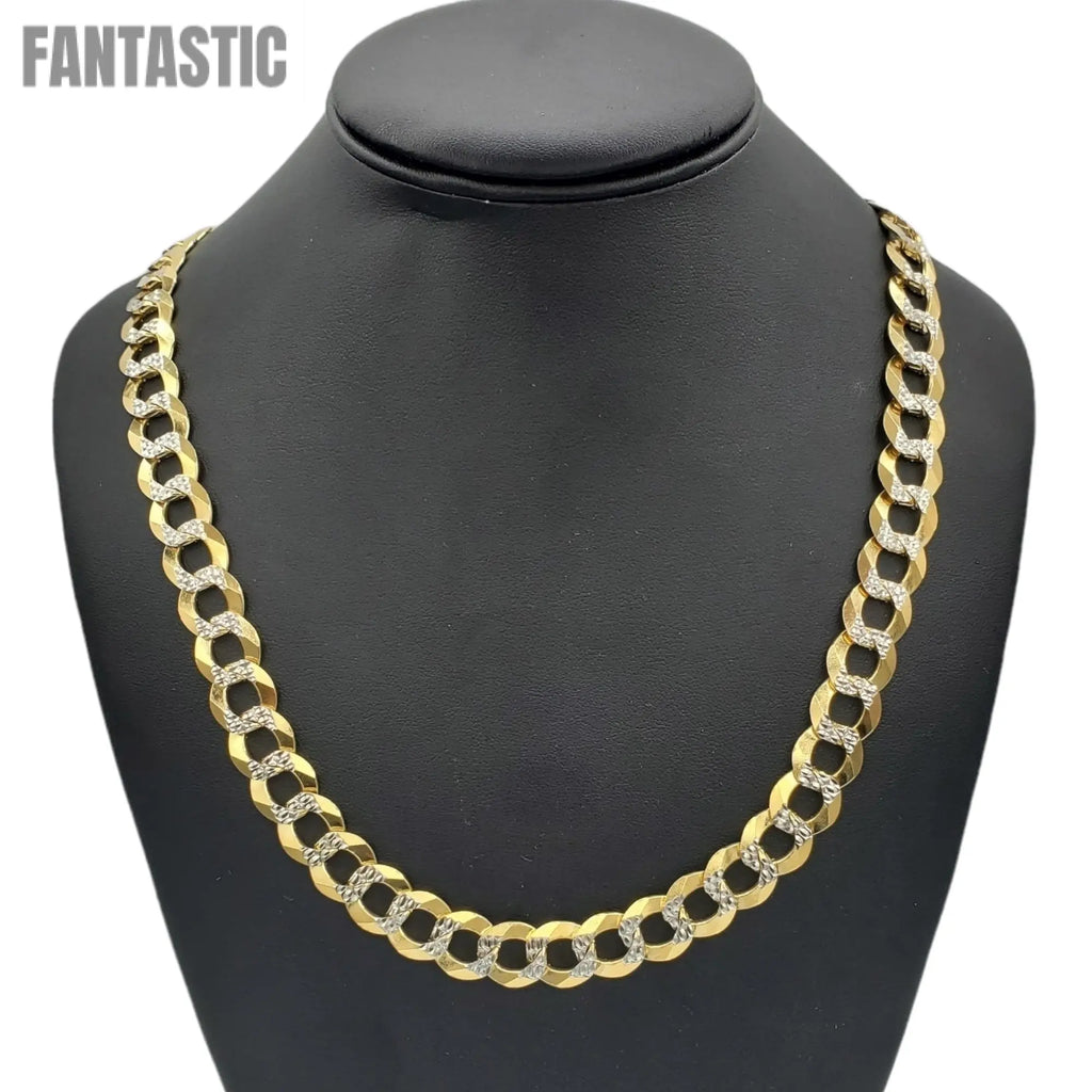 14K Gold- Solid Cuban Link Diamond Cut (Pave) Fantastic NYC