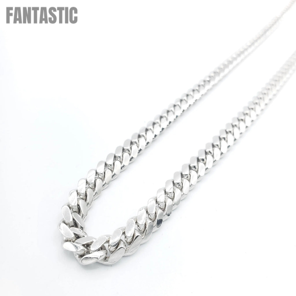 14K Gold- Solid Miami Cuban Chain (White Gold) Fantastic NYC