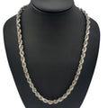 14K Solid White Gold Rope Chain – 1–8 mm