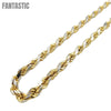 14K Gold- Solid Rope Diamond Cut (Pave) Chain