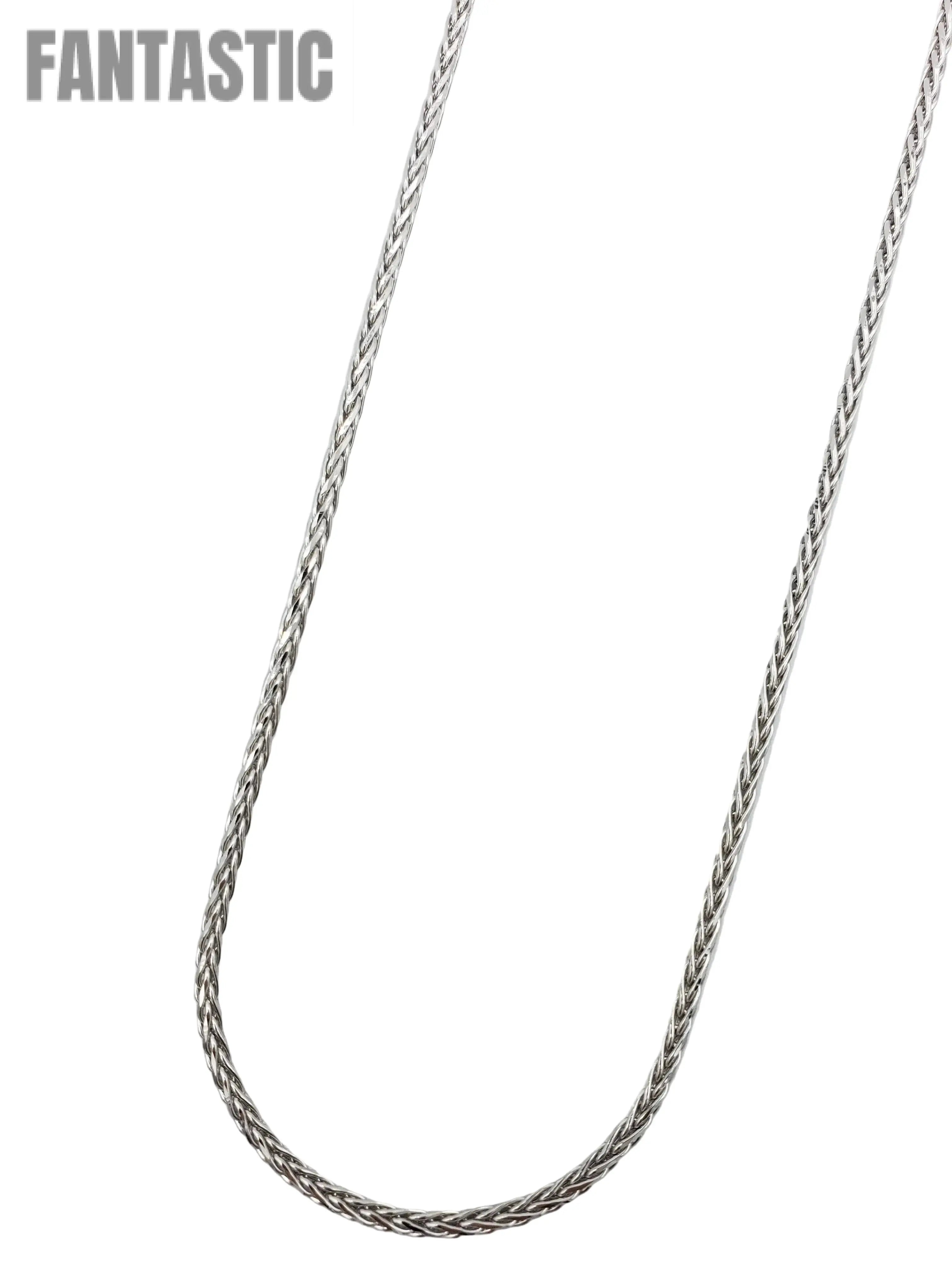 14K Gold- Solid Wheat Chain (White Gold) Fantastic NYC