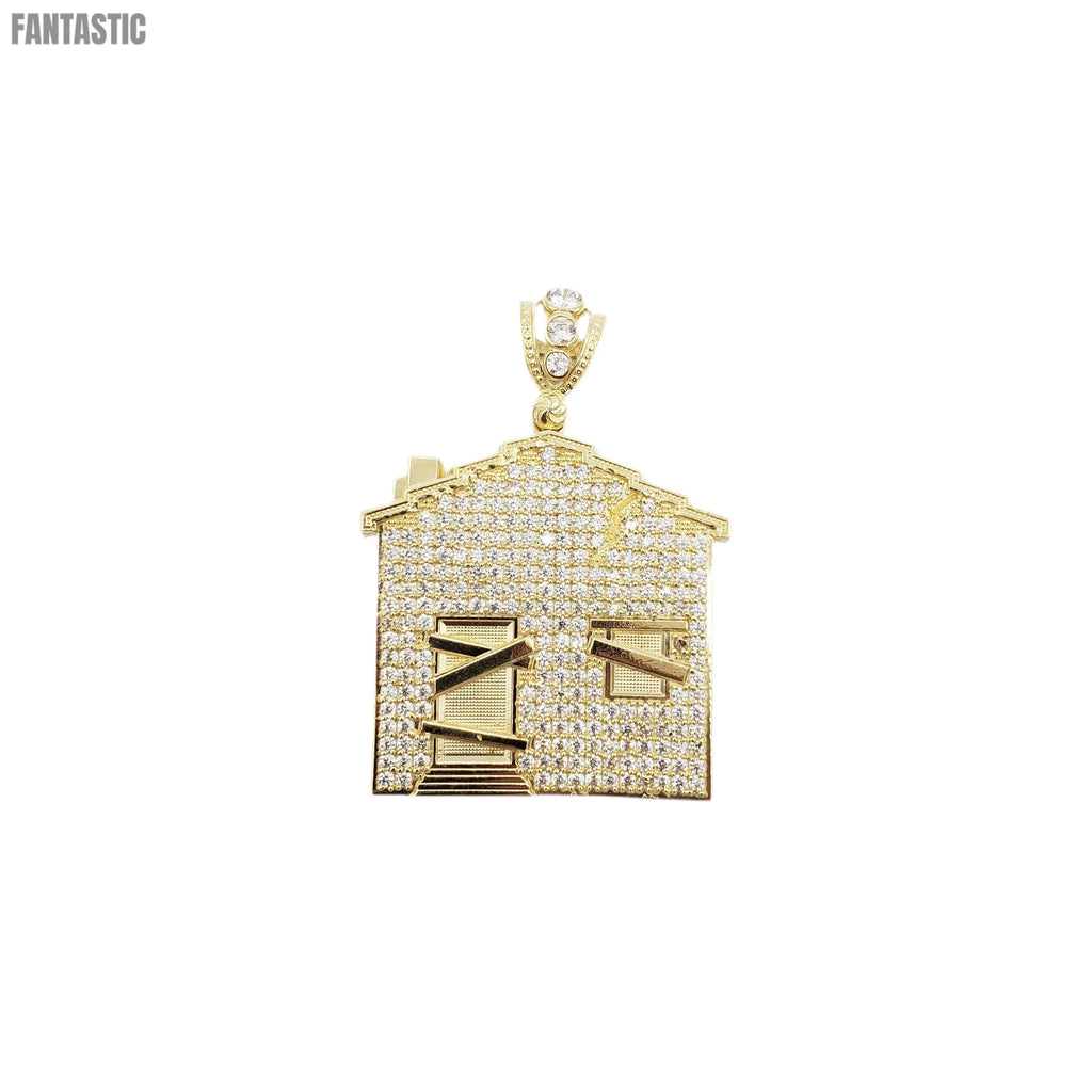 14K Gold- Trap House Pendant Fantastic Jewelry NYC