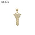 Colgante de oro de 14 quilates con llave de cabeza triangular