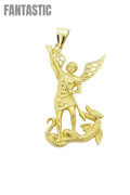 14K Real Gold Saint Michael Pendant – Slaying the Dragon, Defending the Light
