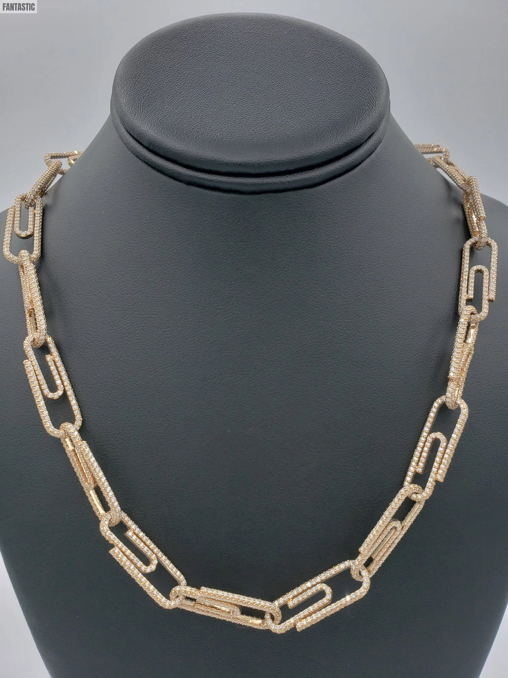 14K Rose Gold- Diamond Paperclip Chain 73.5 Grams Fantastic NYC