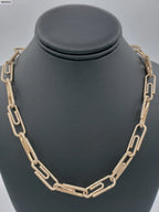 14K Rose Gold- Diamond Paperclip Chain 73.5 Grams Fantastic NYC