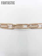 14K Rose Gold- Diamond Paperclip Chain 73.5 Grams Fantastic NYC