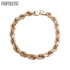 14K Rose Gold - Solid Rope Bracelet Fantastic NYC