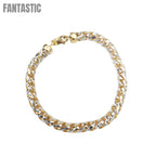 14K Solid Yellow Gold (Pave) Diamond Cut- Franco Bracelet Fantastic NYC