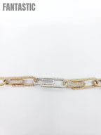 14K Tri-Color Gold- Diamond Paperclip Chain 73.5 Grams Fantastic NYC
