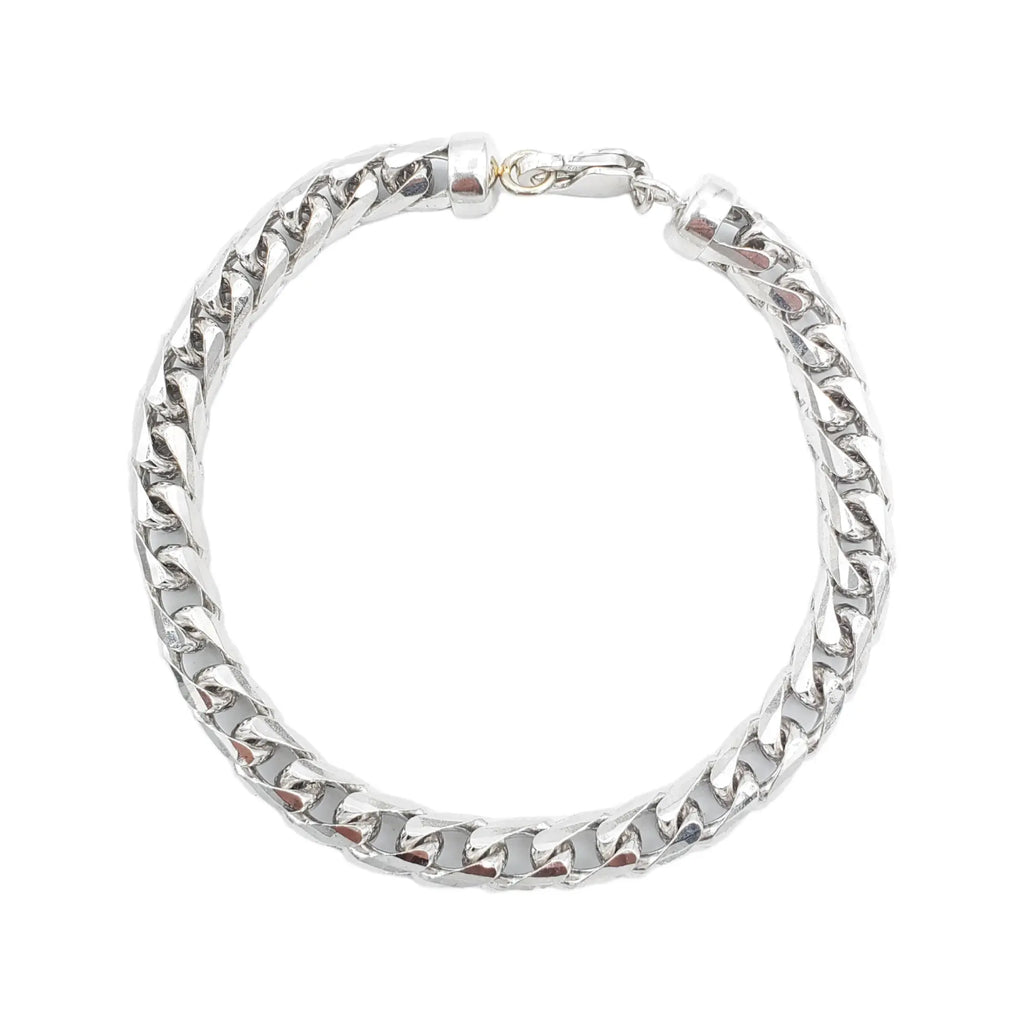 14K White Gold- Franco Bracelet (Solid) Fantastic NYC