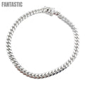 14K White Gold- Solid Miami Cuban Bracelet