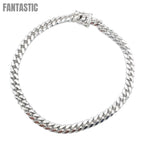 14K White Gold- Solid Miami Cuban Bracelet Fantastic NYC