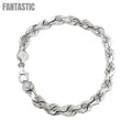 Pulsera Soga de Oro Blanco de 14K - Sólida