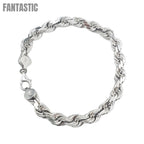 14K White Gold - Solid Rope Bracelet Fantastic NYC