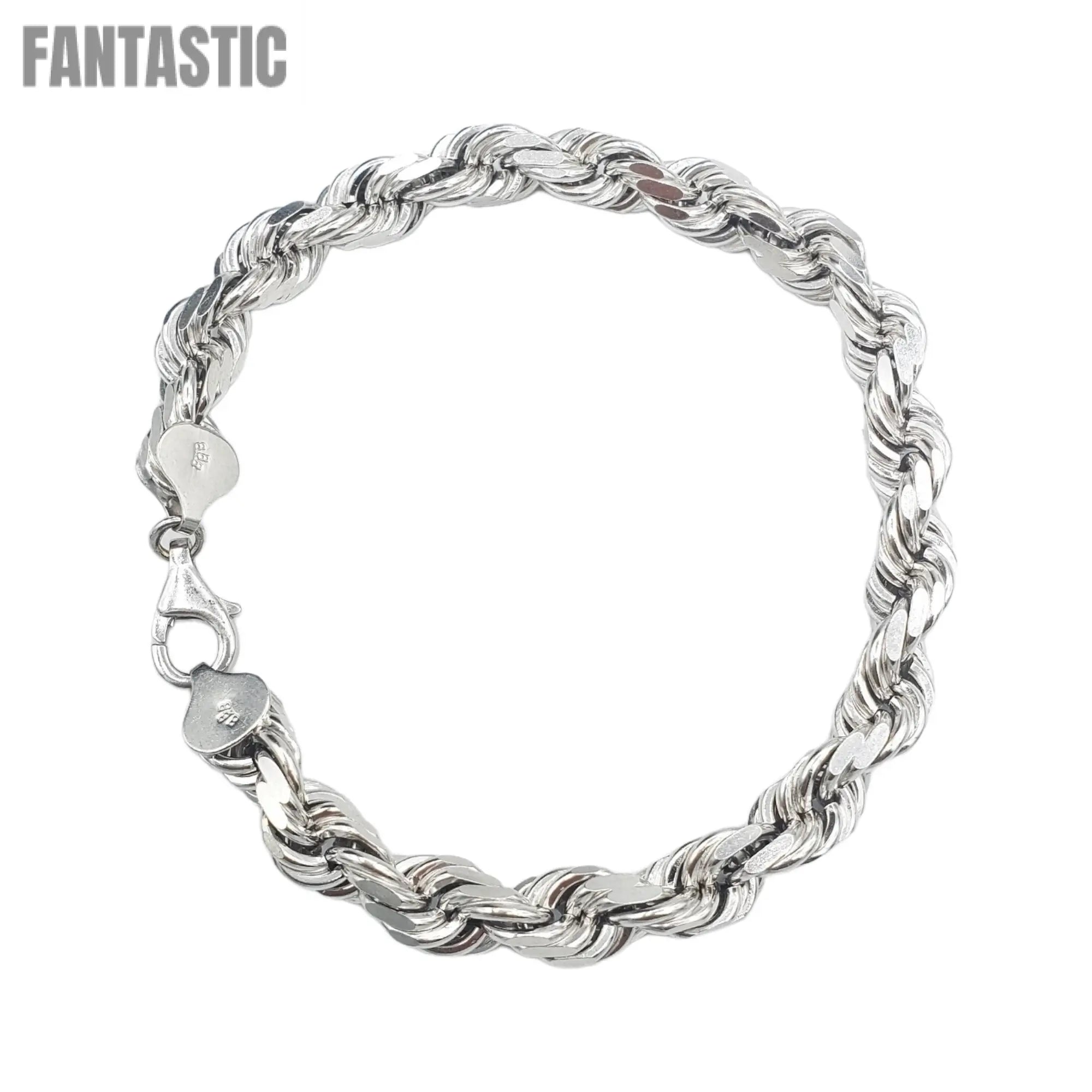 14K White Gold - Solid Rope Bracelet Fantastic NYC