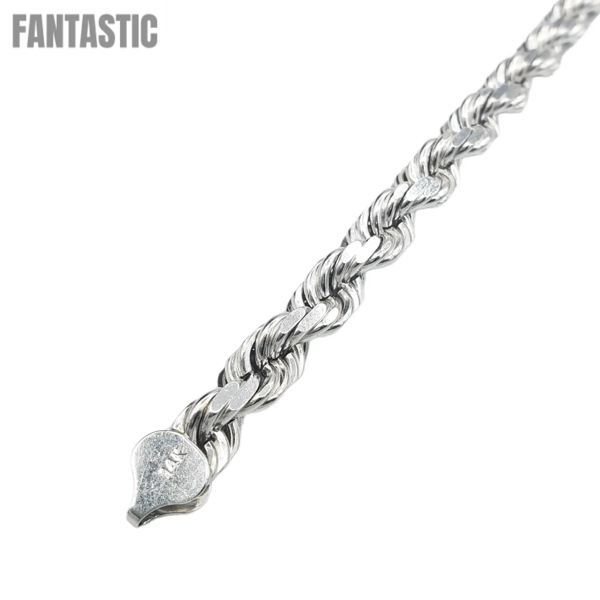 14K White Gold - Solid Rope Bracelet Fantastic NYC