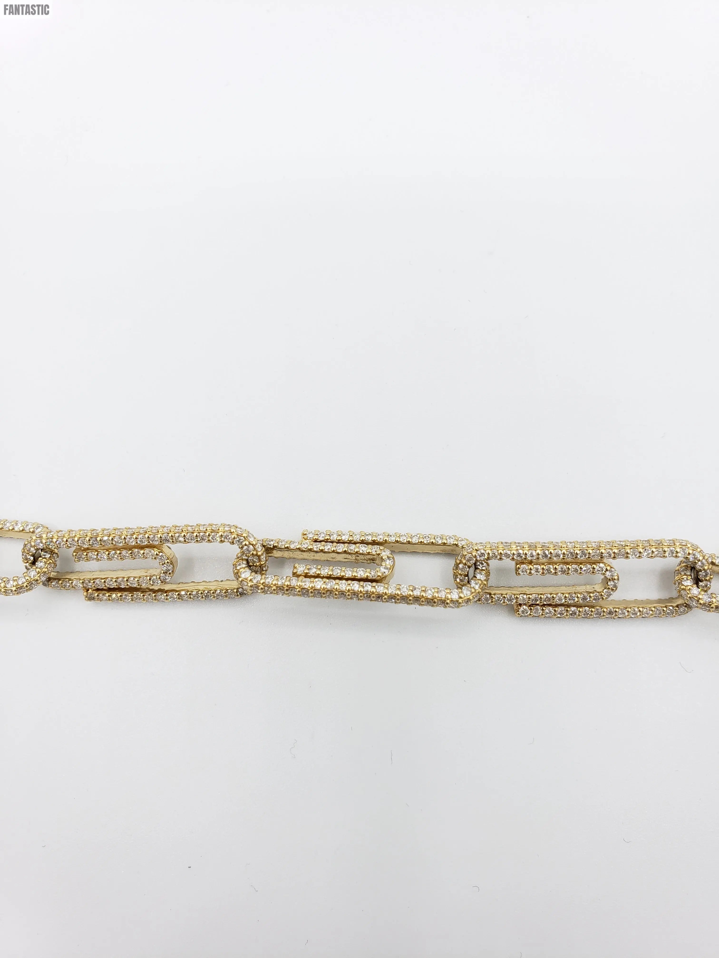 14K Yellow Gold- Diamond Paperclip Chain 73.5 Grams Fantastic NYC