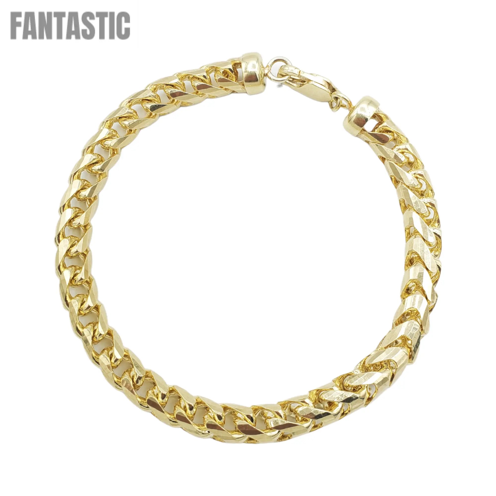 14K Yellow Gold- Franco Bracelet (Solid) Fantastic NYC