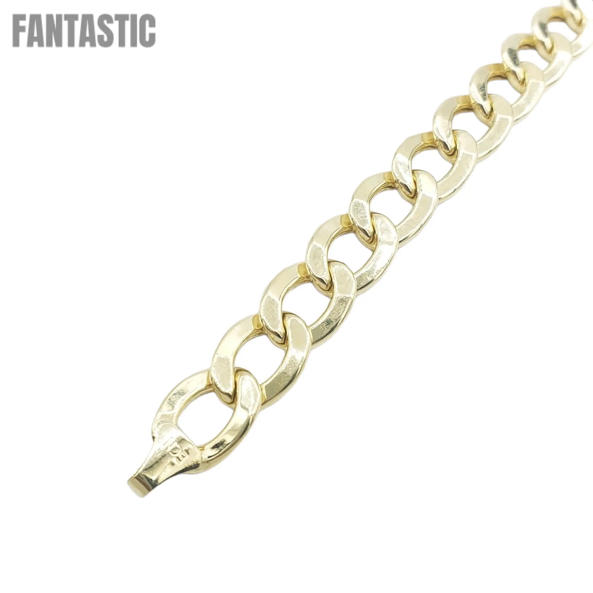14K Yellow Gold - Hollow Curb Bracelet Fantastic NYC
