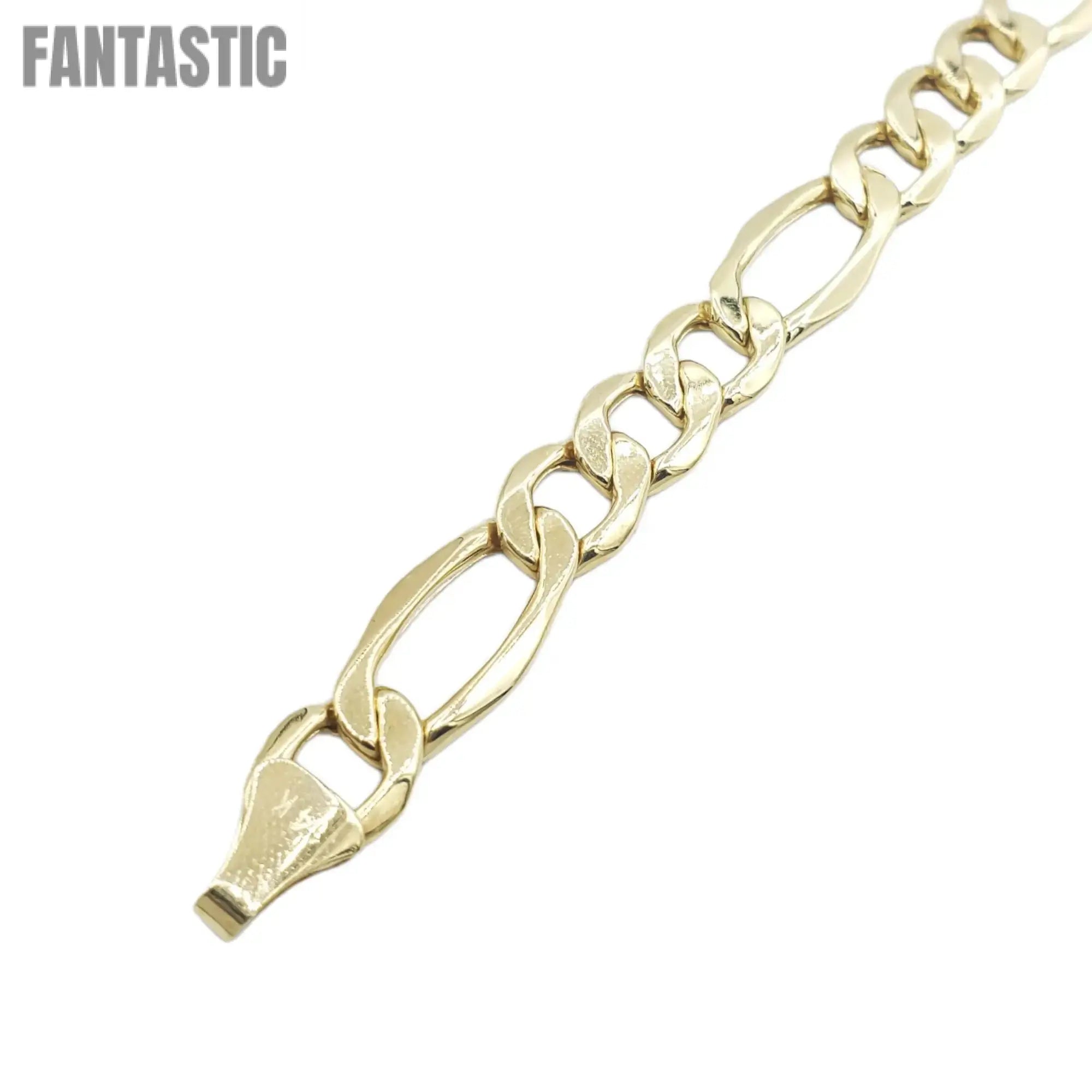 14K Yellow Gold - Hollow Figaro Bracelet - Fantastic Jewelry NYC LLC