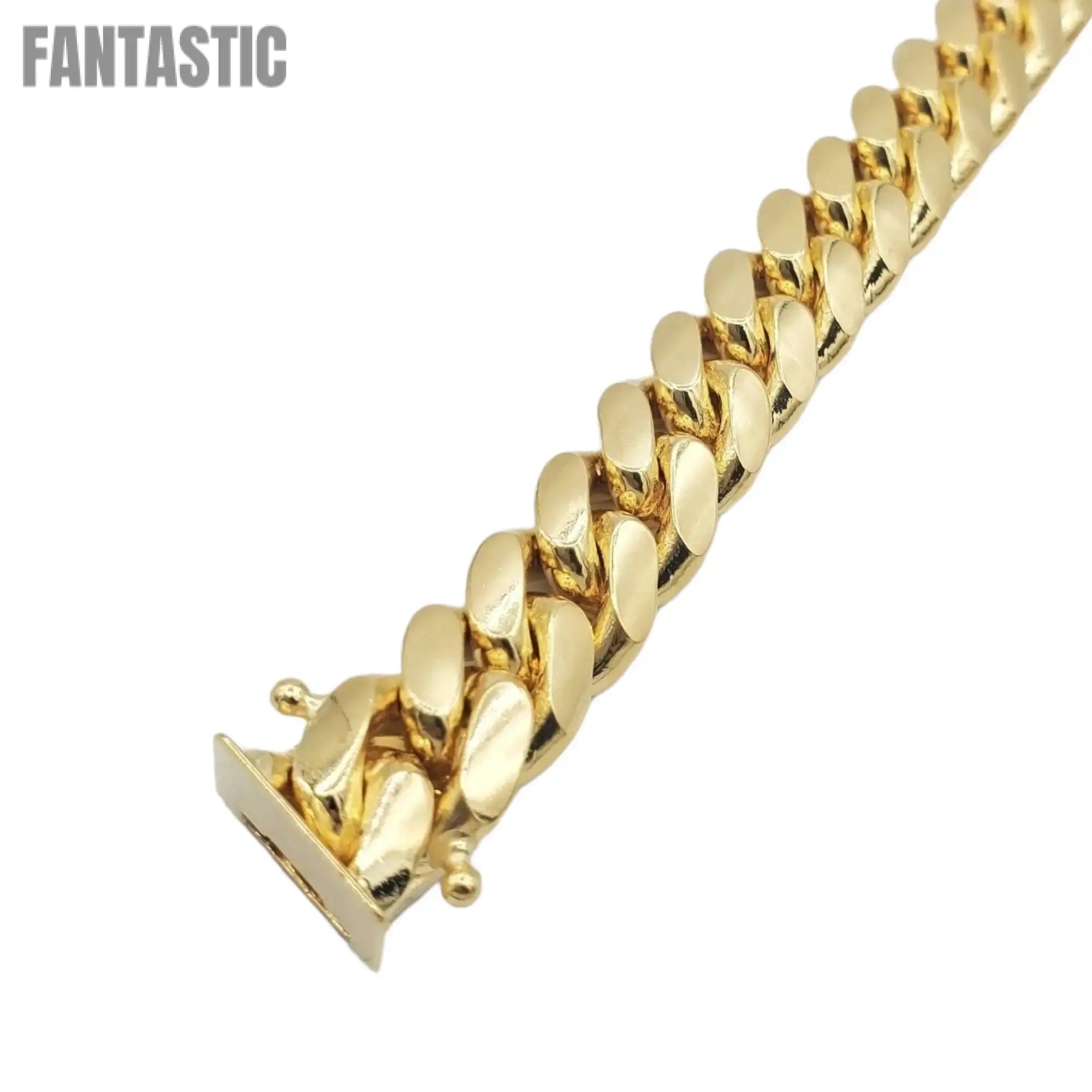 14K Yellow Gold- Solid Miami Cuban Bracelet - Fantastic Jewelry NYC LLC