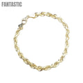 Pulsera de Oro Amarillo de 14K - Cuerda Maciza